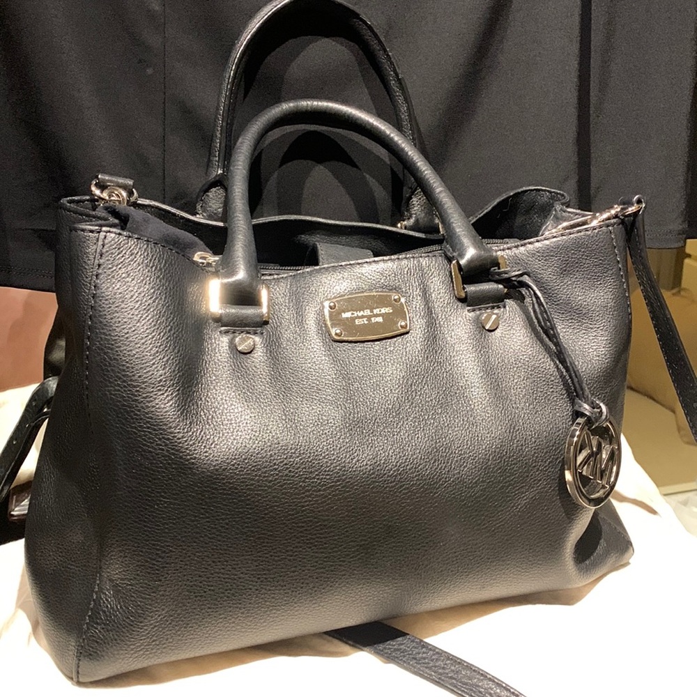 Michael Kors Black Pebble Leather Handbag